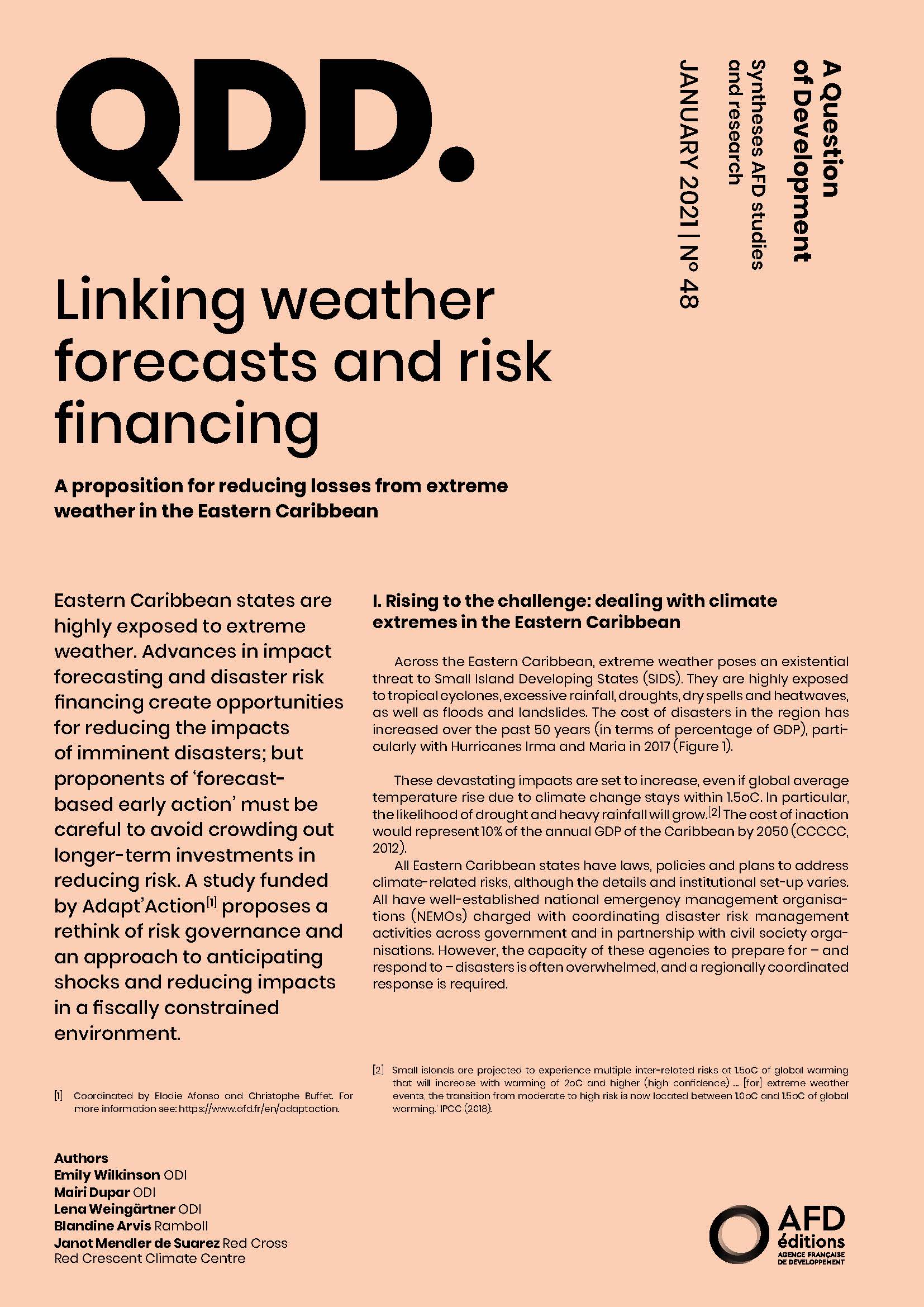 Weather forecasts_risk financing_Eastern Caribbean_couv