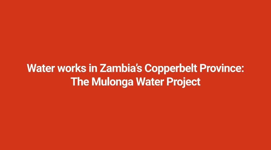 Water works in Zambia’s Copperbelt Province